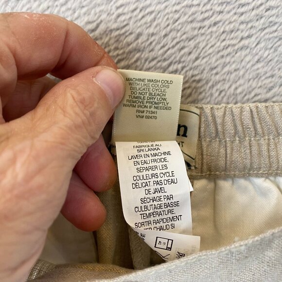 L.L.Bean Women's Bermuda Shorts Size 10 Beige Classic Fit Linen Straight-Casual - Picture 7 of 12